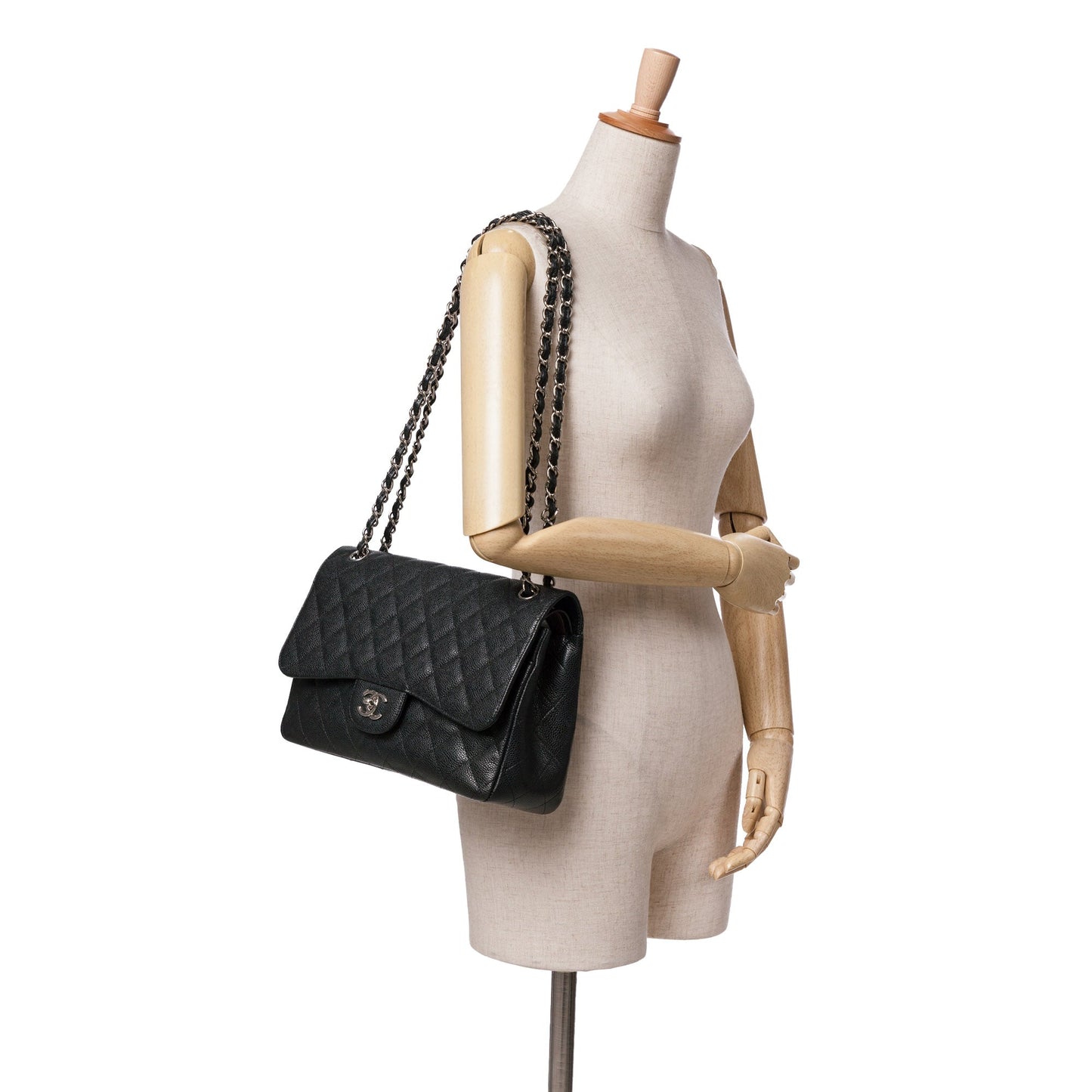 Chanel Jumbo Classic Caviar Double Flap Black