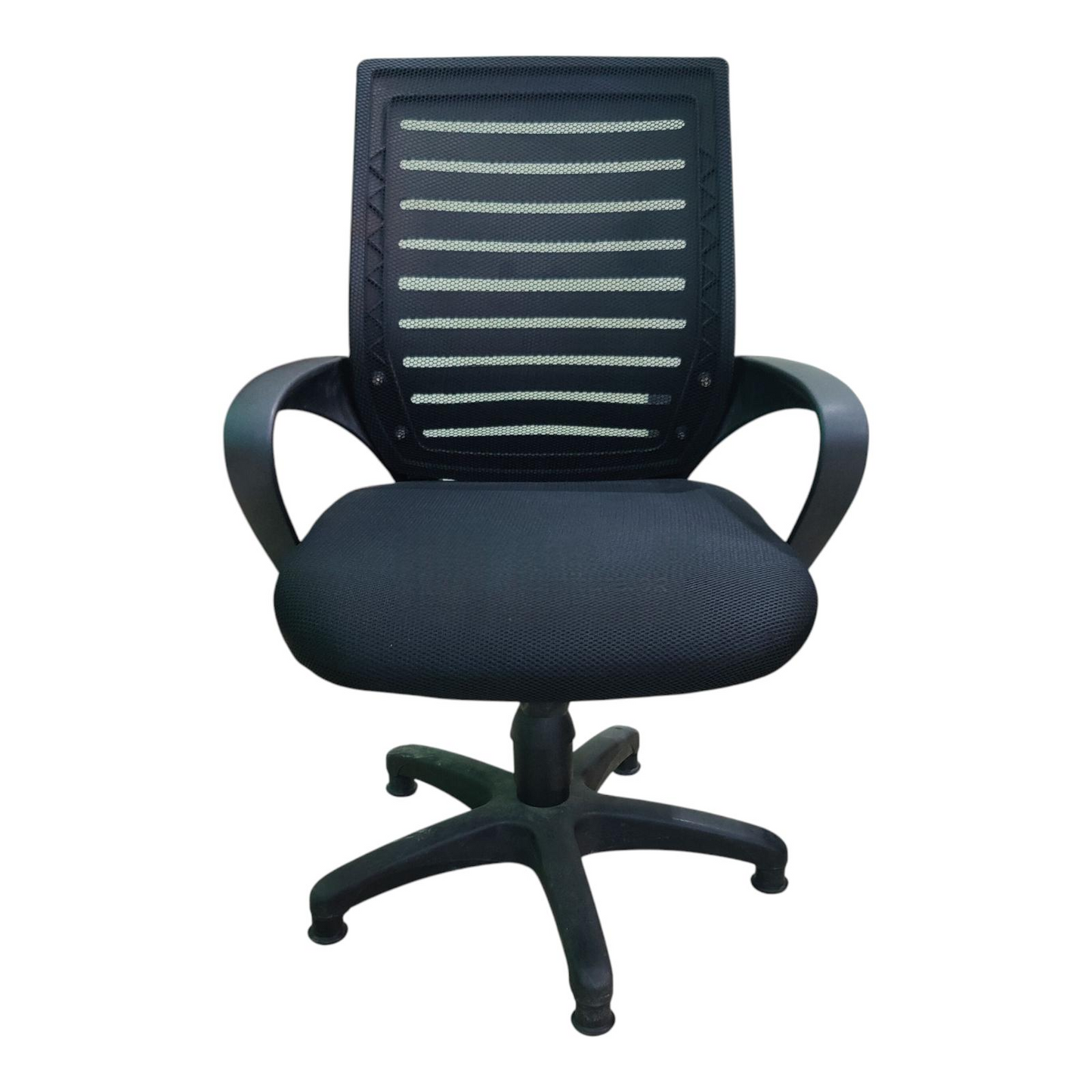 Roomloft Charlie Black Fabric Swivel Office Chair – Adjustable Height & Tilt Tension Control