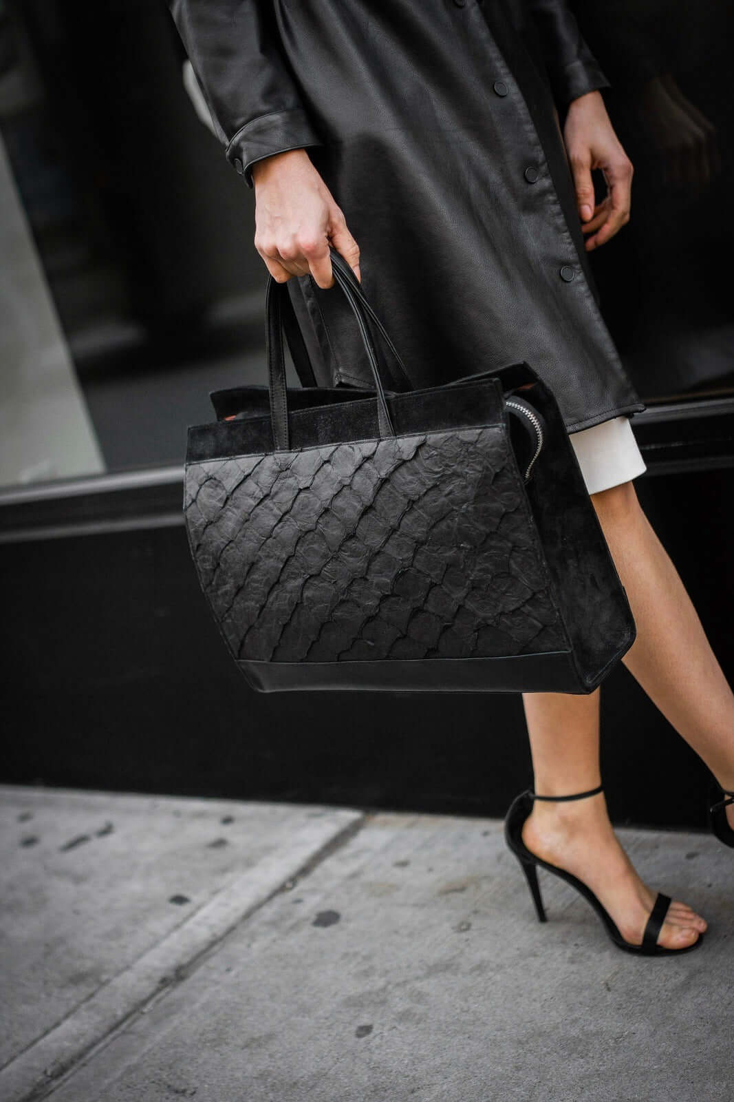 Braemar Tote - Midnight Black Pirarucu