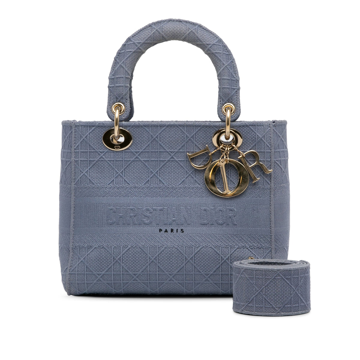 Dior Medium Cannage Lady D-Lite Blue