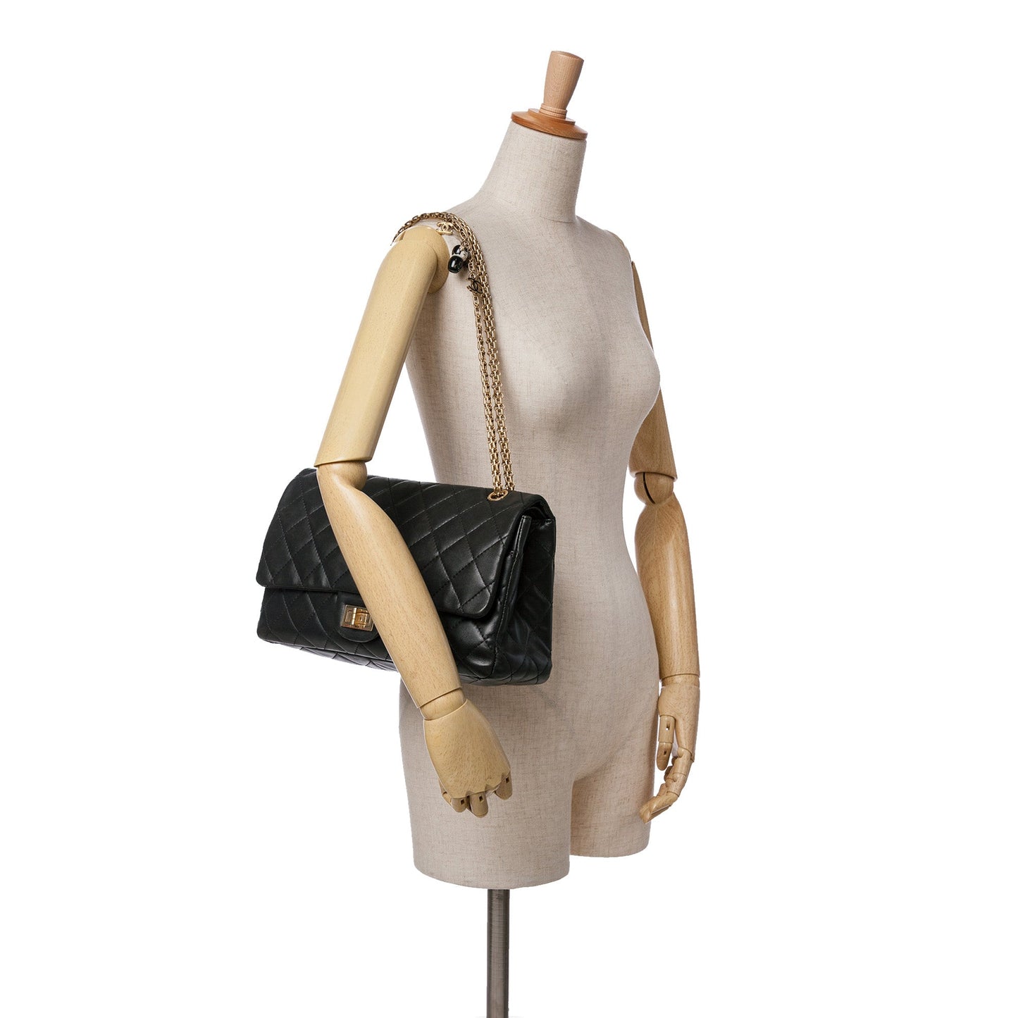 Chanel Paris-Shanghai Reissue 2.55 Quilted Lambskin Double Flap 227 Black