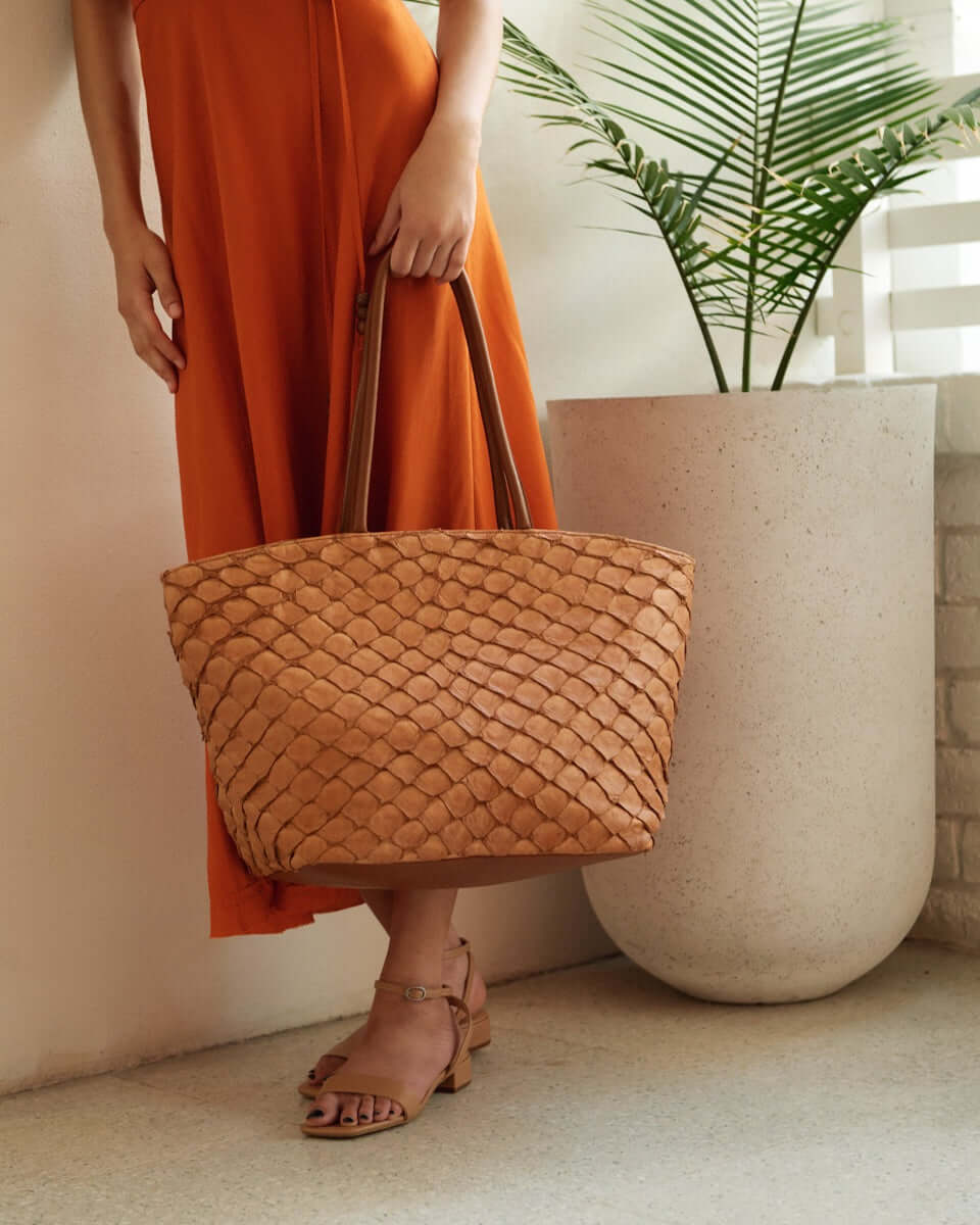 Delray Shopper - Cognac Pirarucu