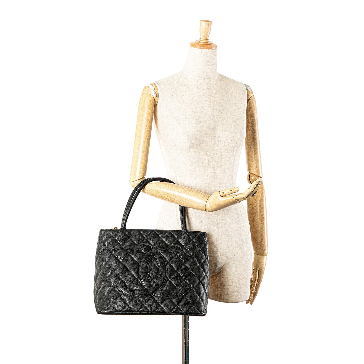 Chanel Caviar Medallion Tote Black