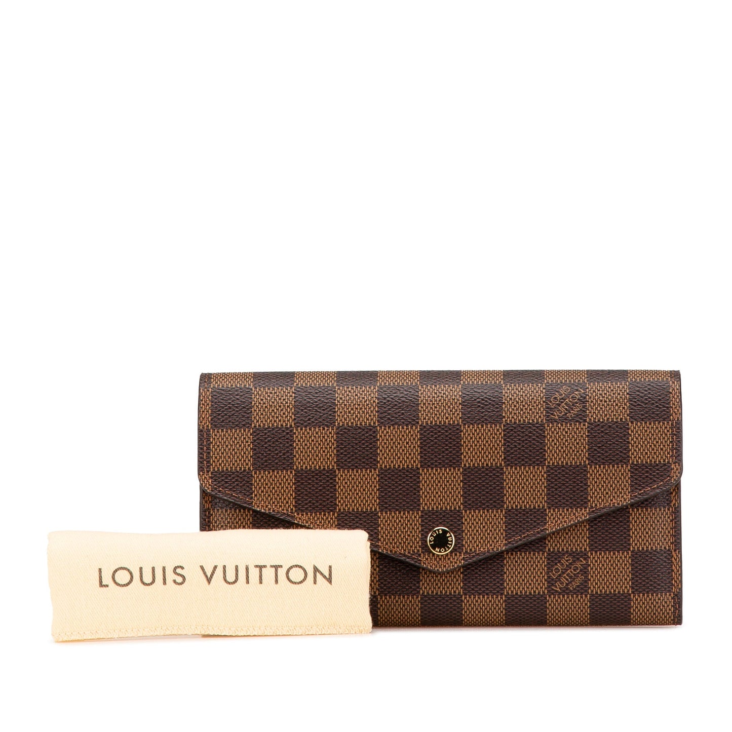 Louis Vuitton Damier Ebene Sarah Wallet Brown