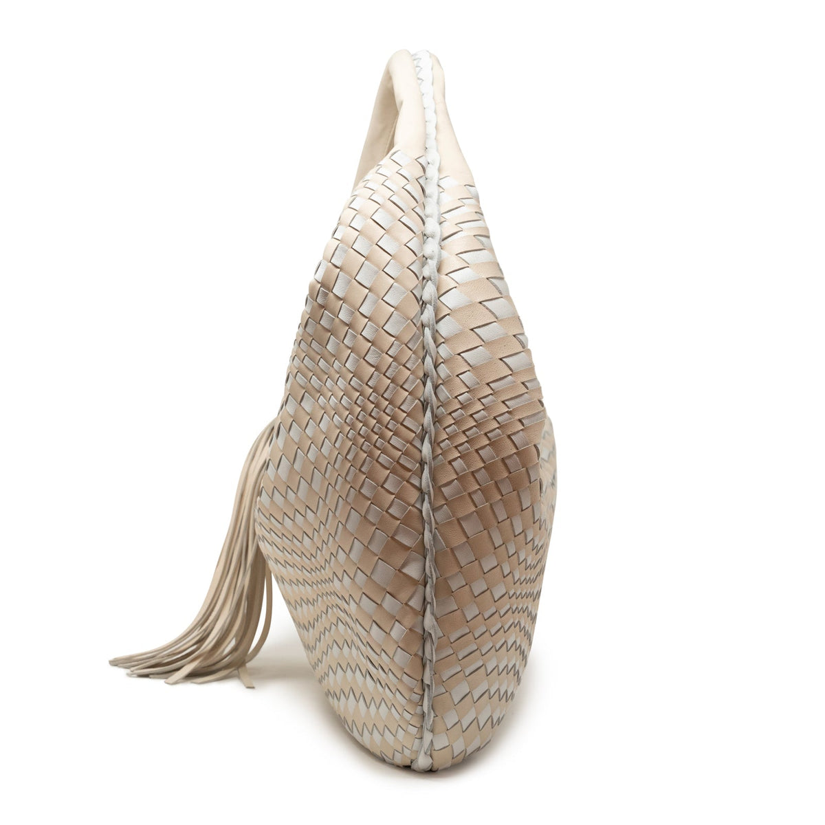 Brigitte Is Women Hobo Bag Intreccio Optical in White and Beige