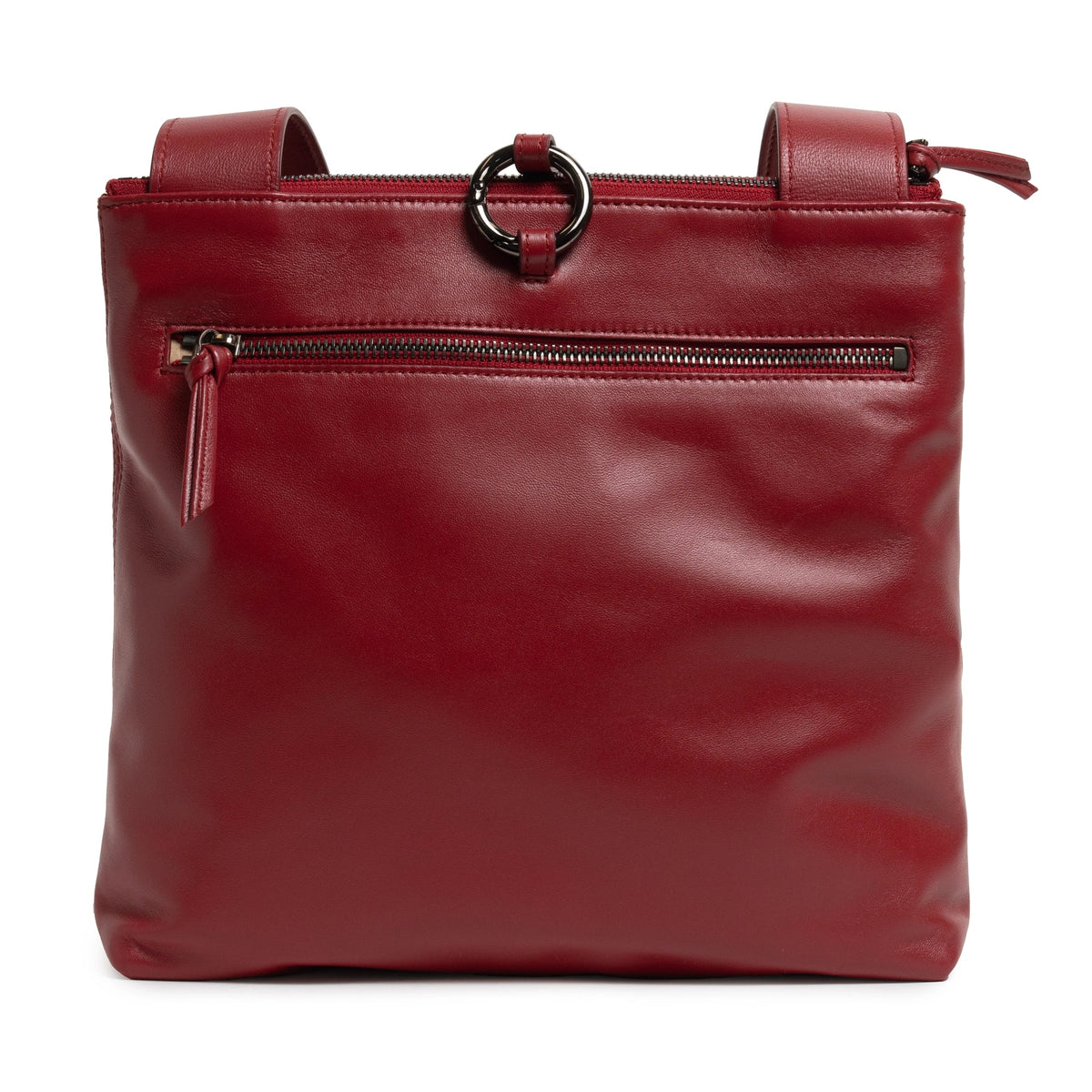 Women's Leather Crossbody Bag Intreccio Optical in Red Nappa and Patent