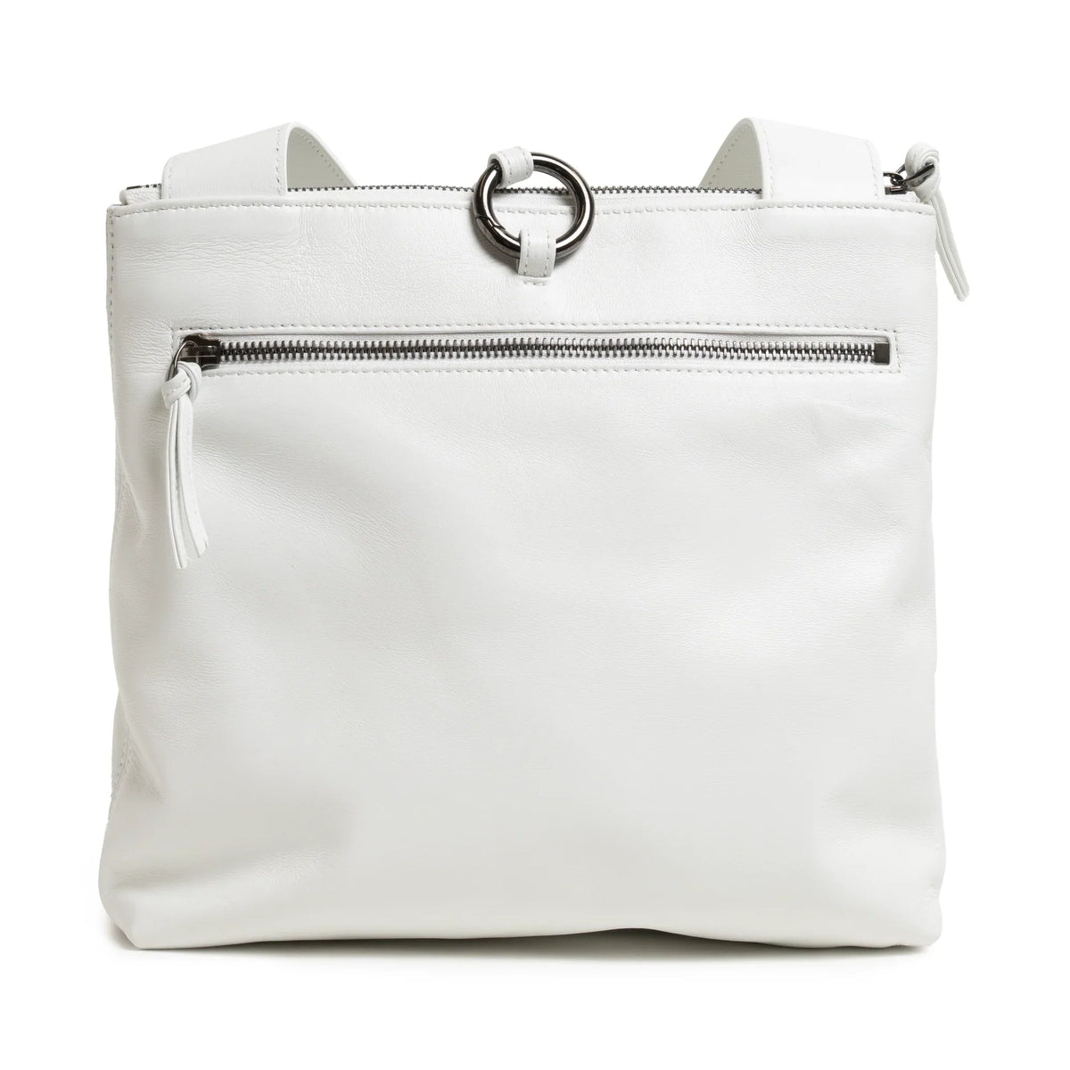 Women's Leather Crossbody Bag Intreccio Optical in White