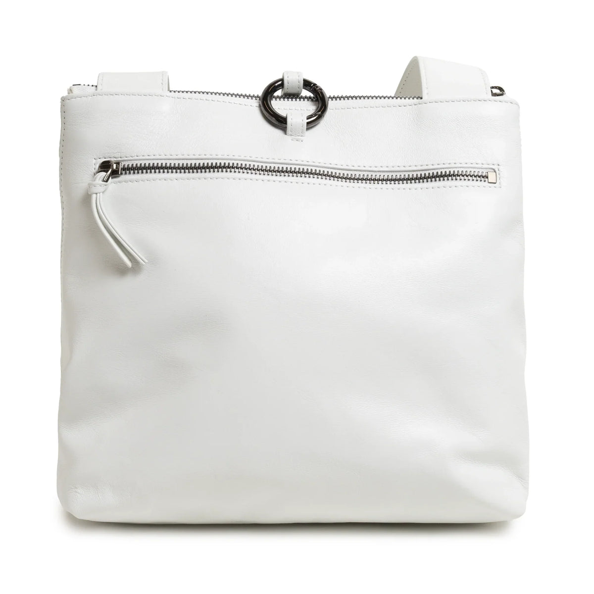 Women's Leather Crossbody Bag Intreccio Optical in White and Ivory
