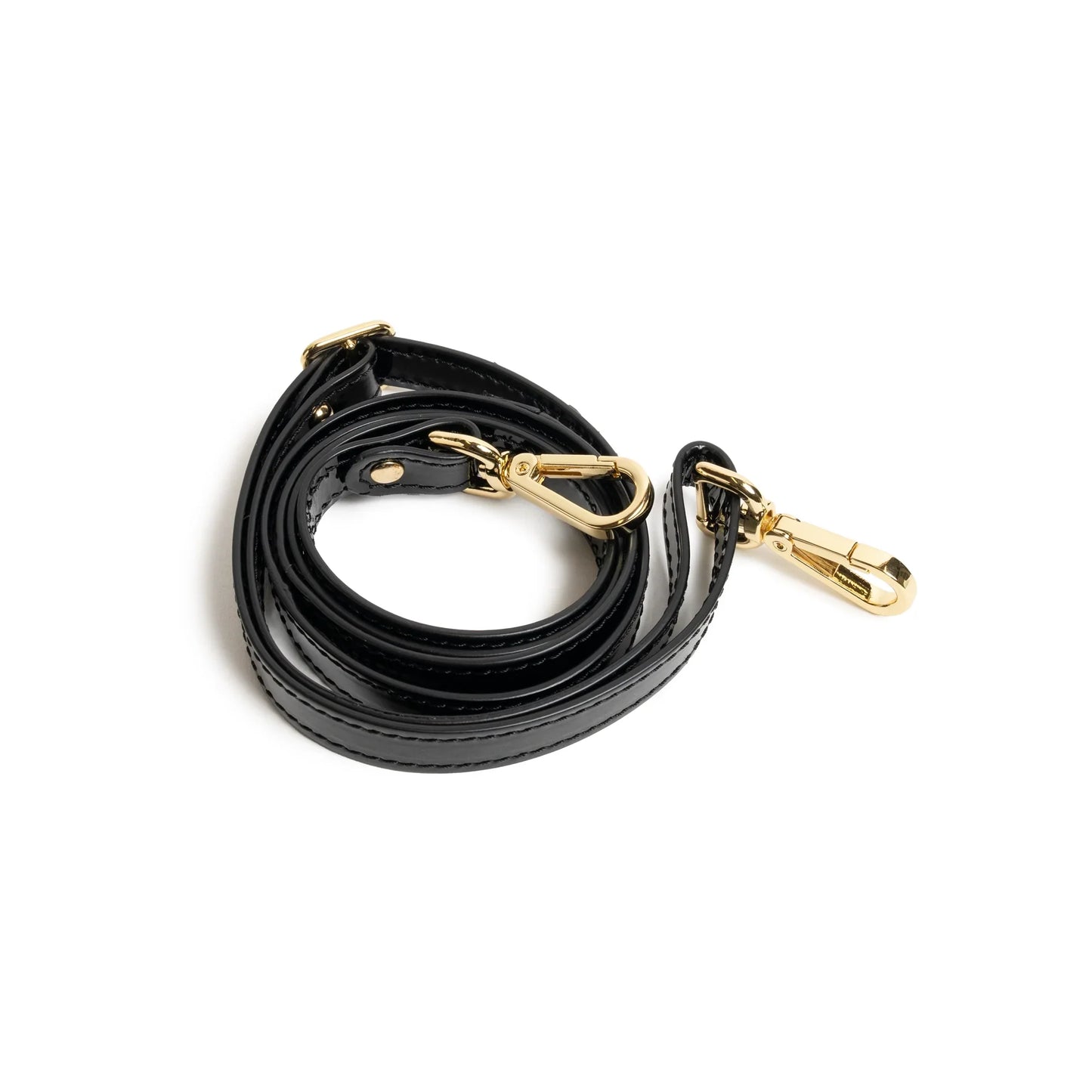Stripes Mini Shopping Bag in Black Nappa and Patent Leather