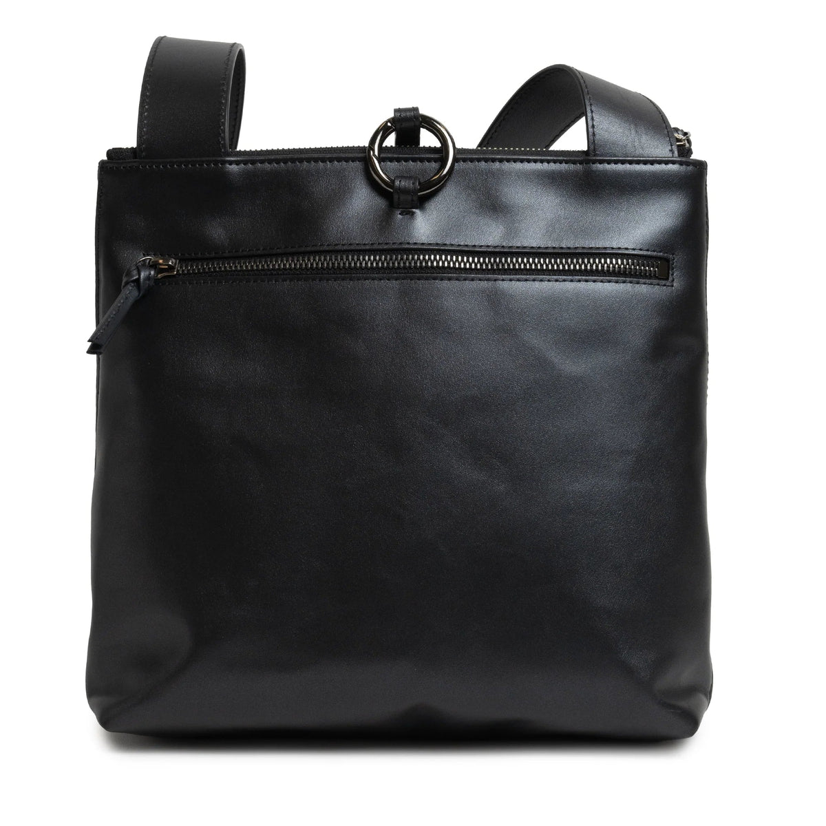 Women's Leather Crossbody Bag Intreccio Optical in Softy Perlato Black