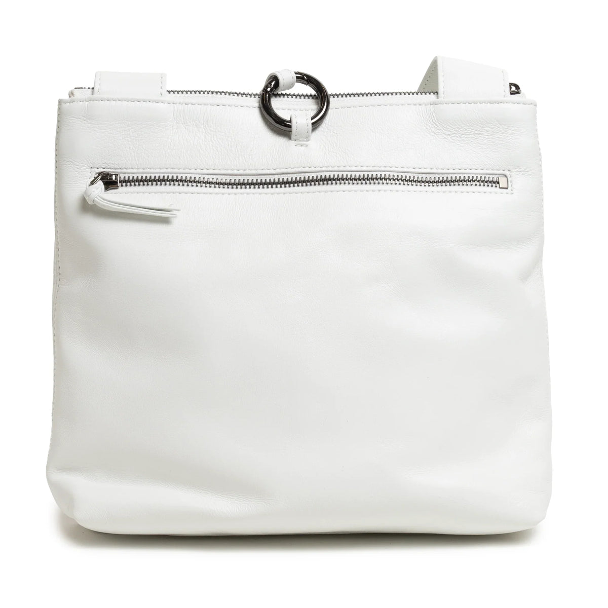 Women's Leather Crossbody Bag Intreccio Optical in White Nappa and Patent