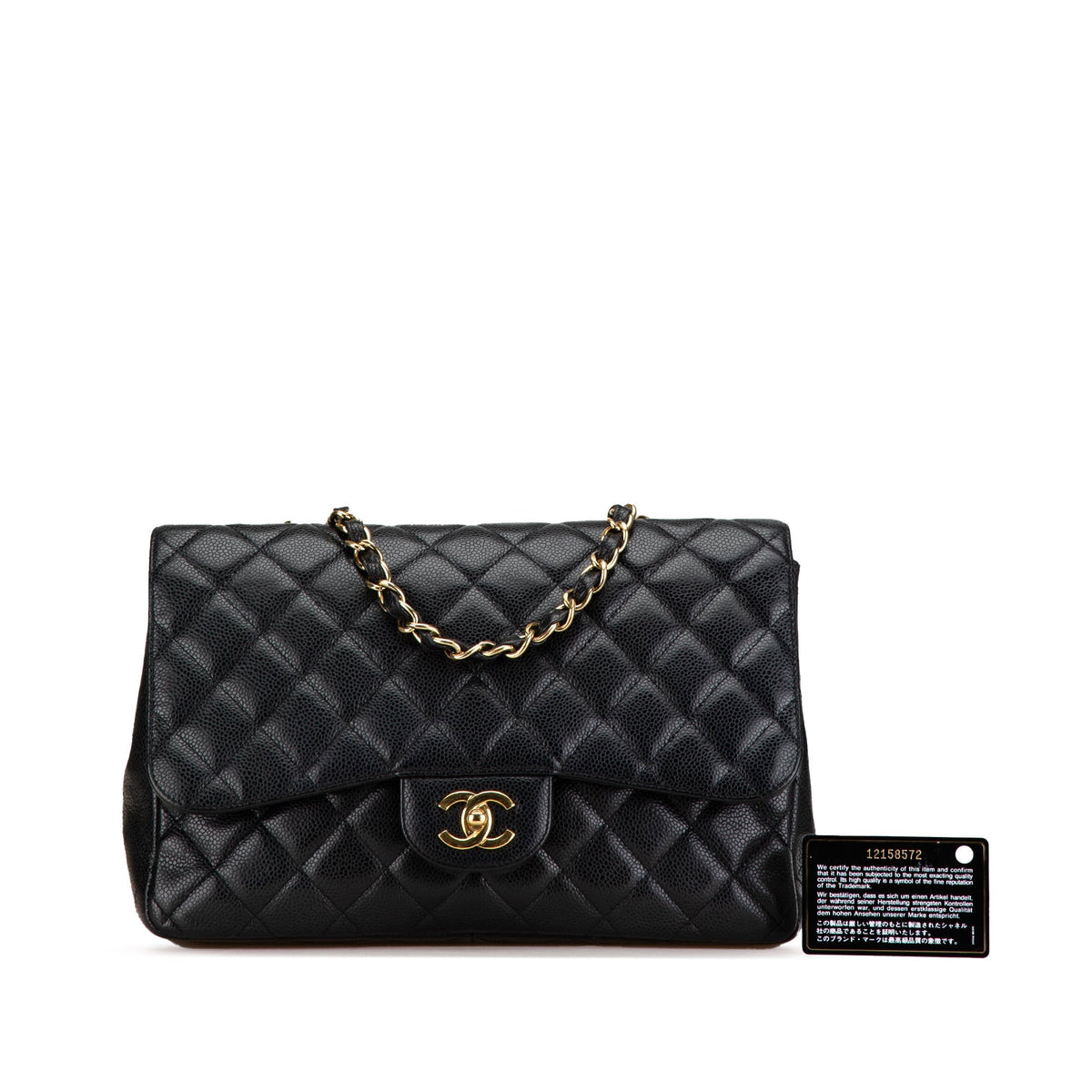 Chanel Jumbo Classic Caviar Single Flap Black