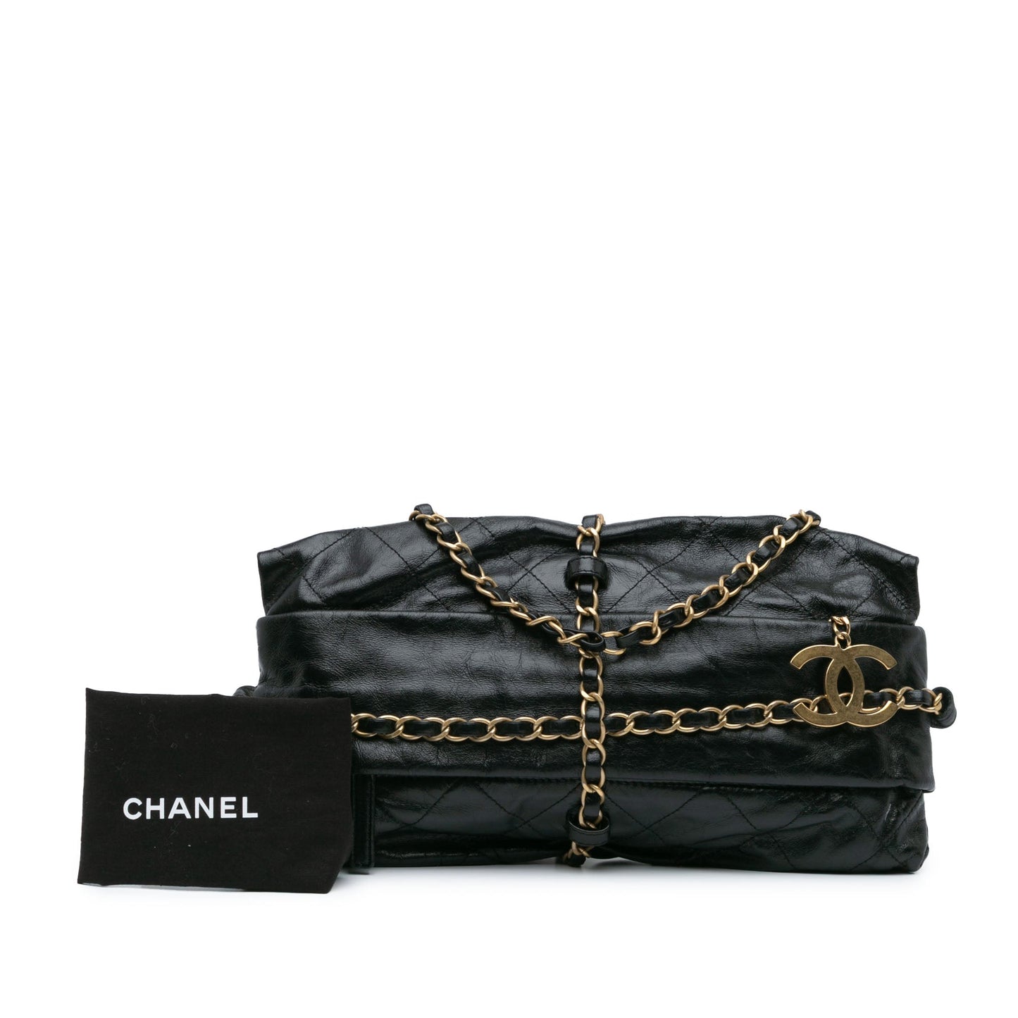Chanel Aged Calfskin Midnight Swim Baluchon Bag Black