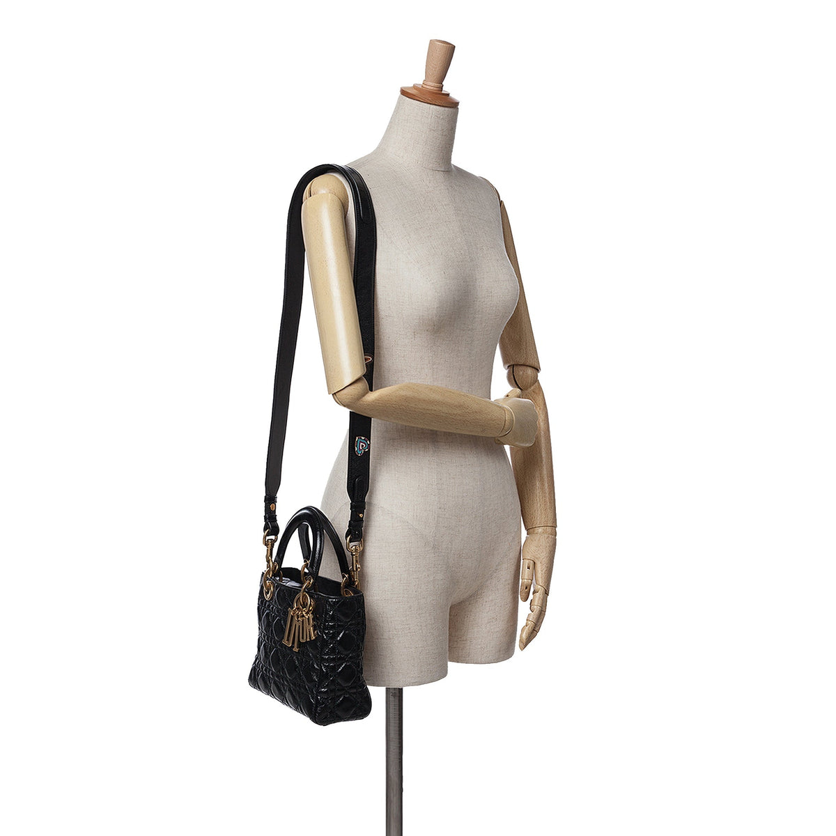 Dior Small Crinkled Patent Cannage My ABCDior Lady Dior Black