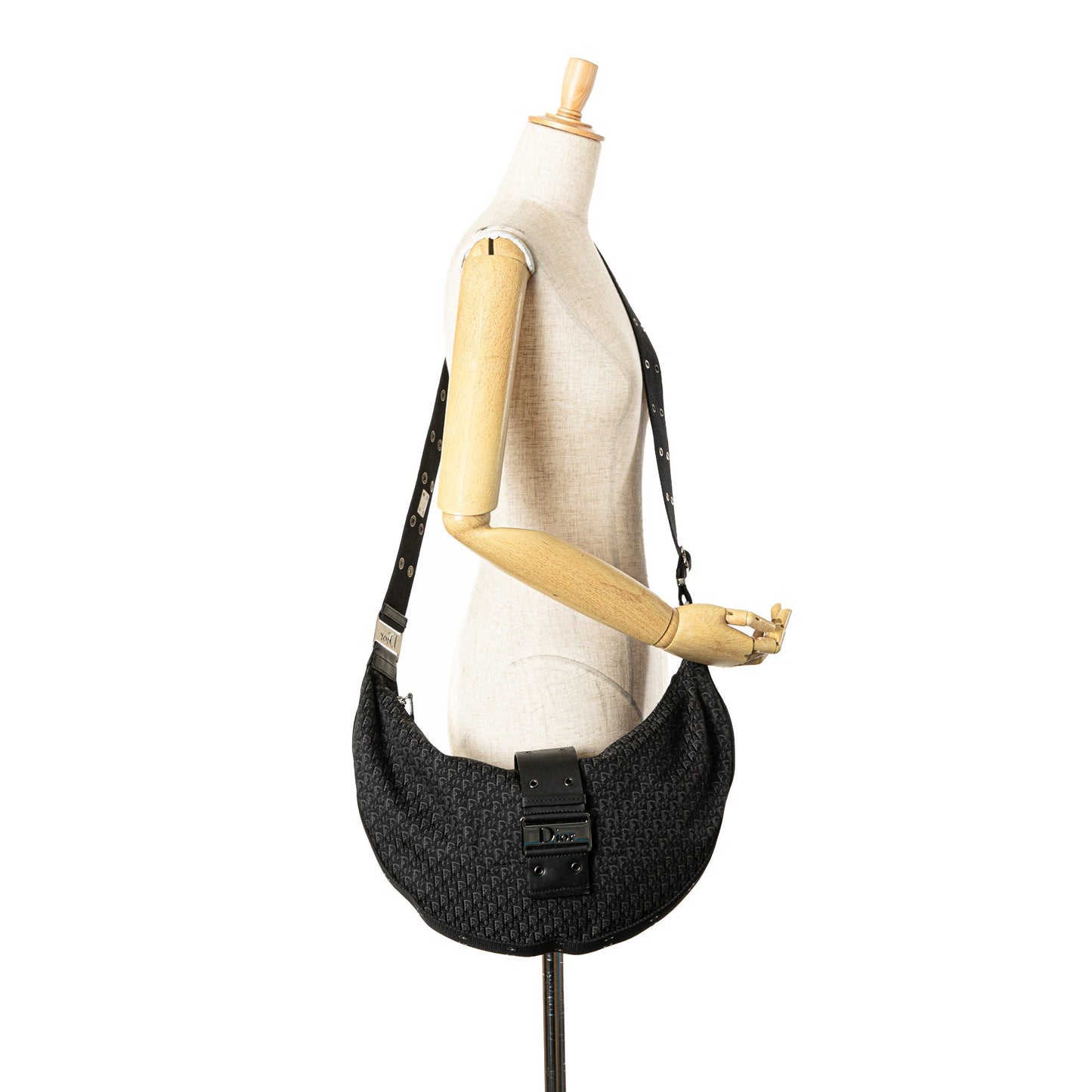 Dior Diorissimo Trotter Canvas Street Chic Hobo Black