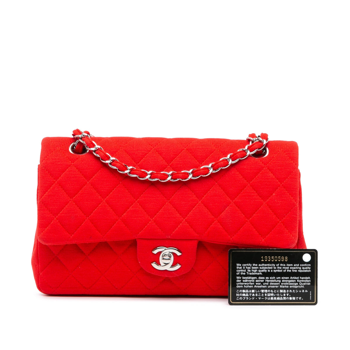 Chanel Medium Classic Jersey Double Flap Red
