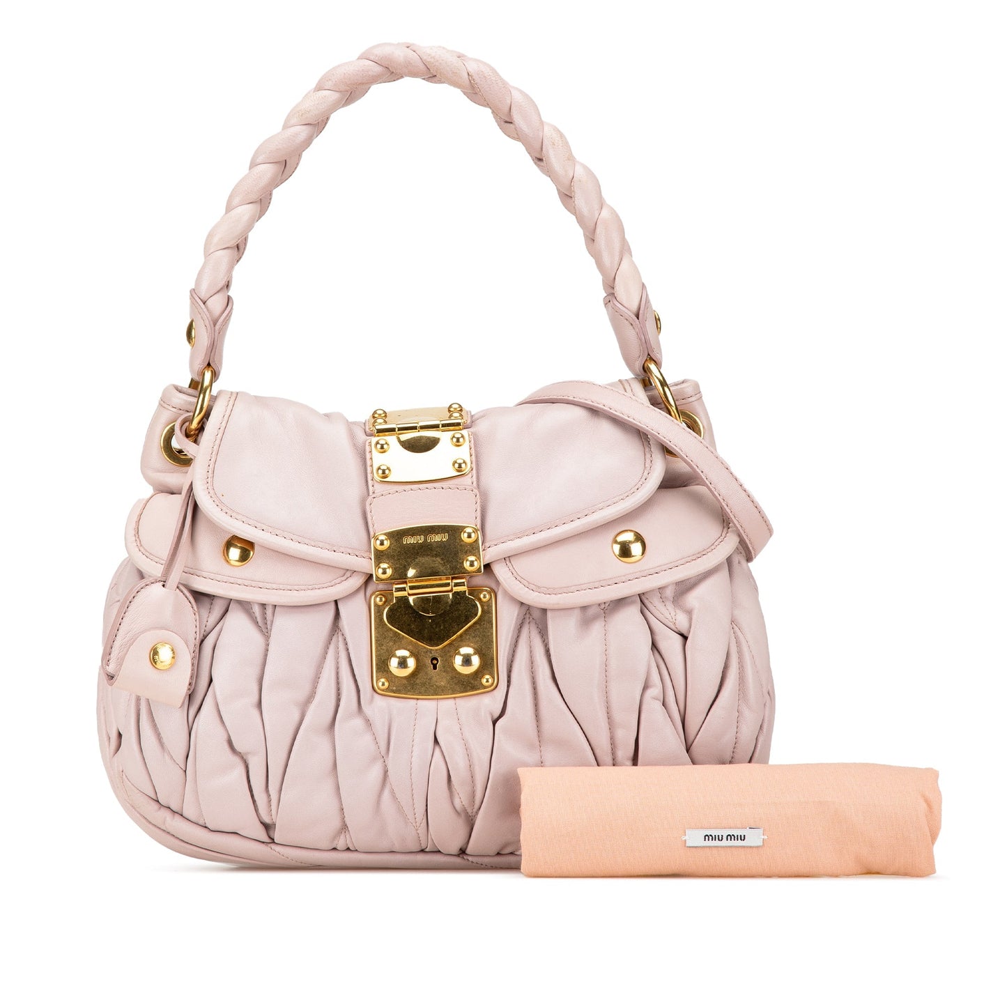 Miu Miu Matelasse Nappa Coffer Satchel Pink