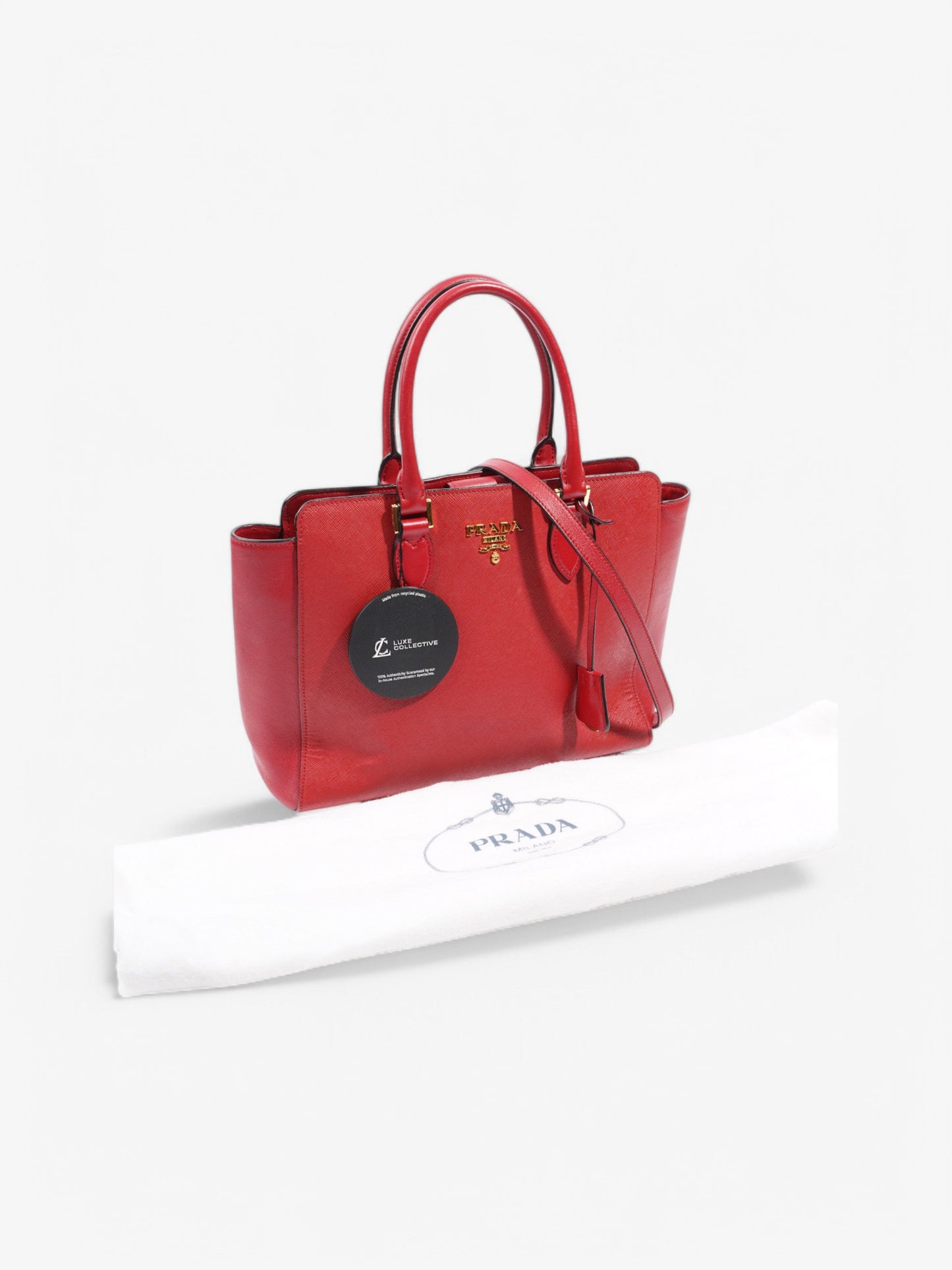 Prada Tote Red Saffiano Leather