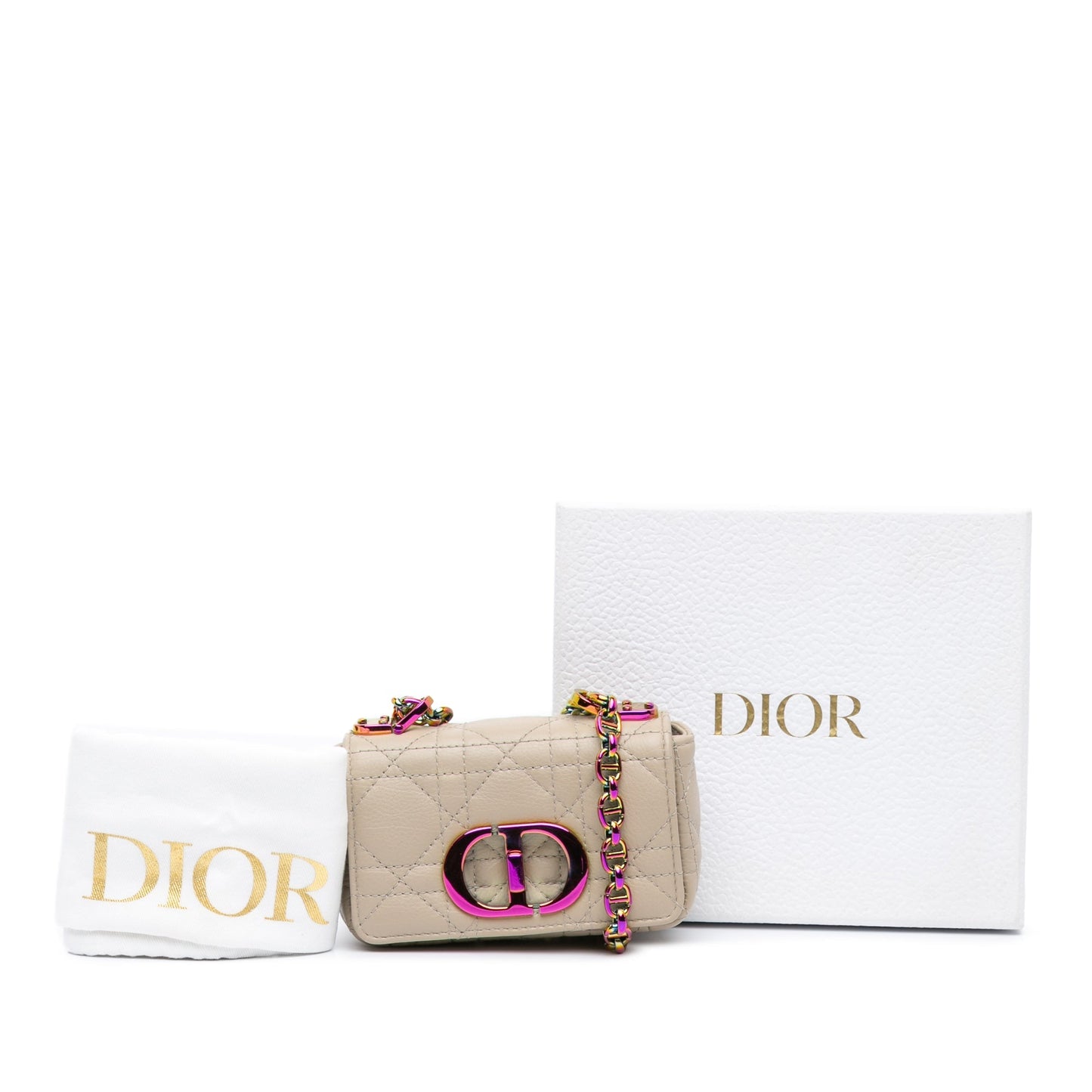 Dior Micro Supple Calfskin Cannage Caro Bag Brown