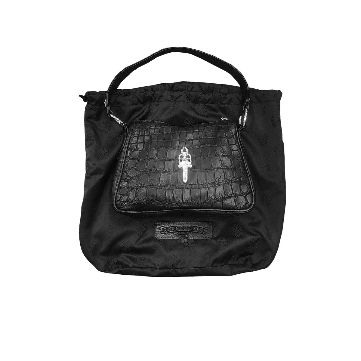 Chrome Hearts Black Alligator Leather Nugget Bag