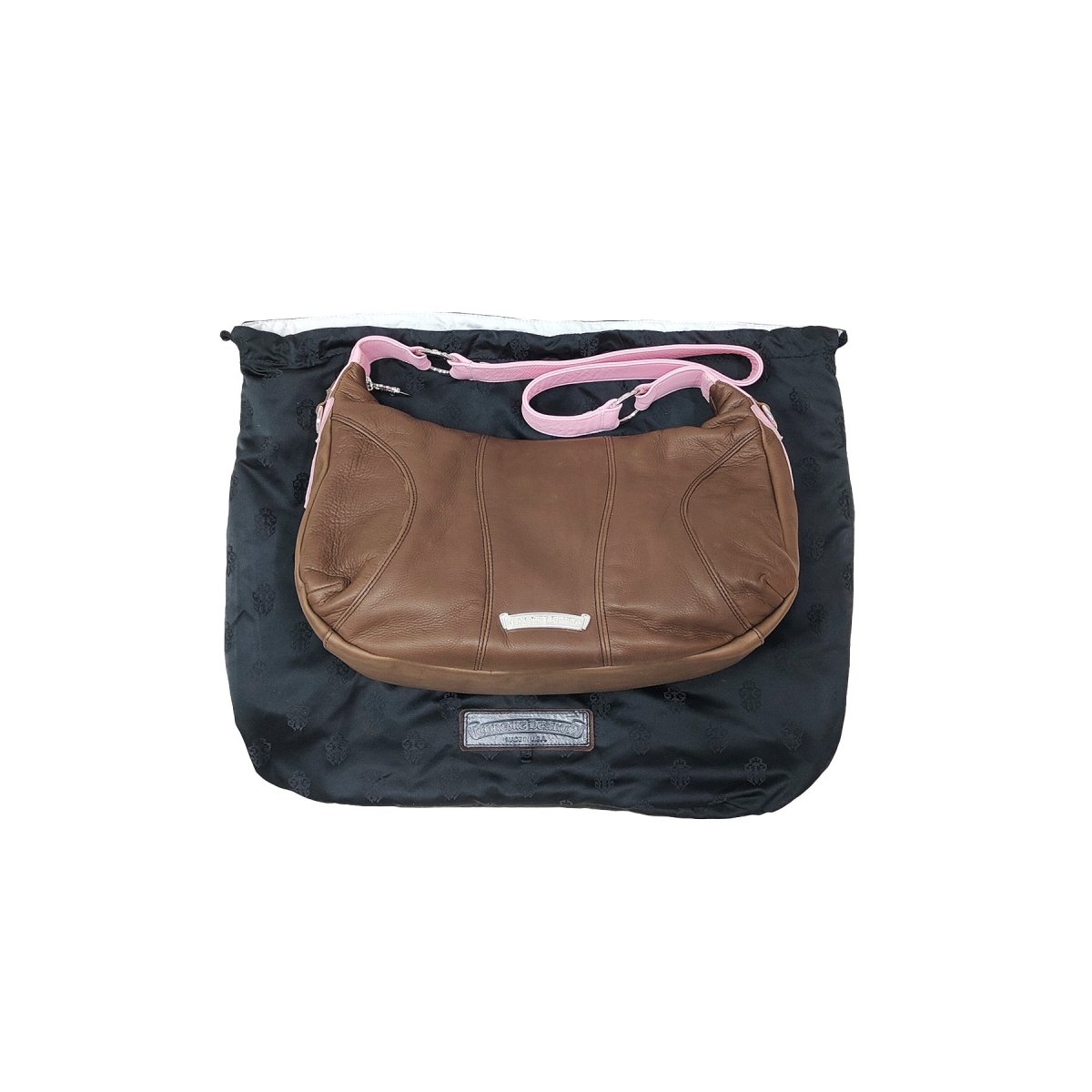 Chrome Hearts Brown&Pink Leather Casper Shoulder Bag