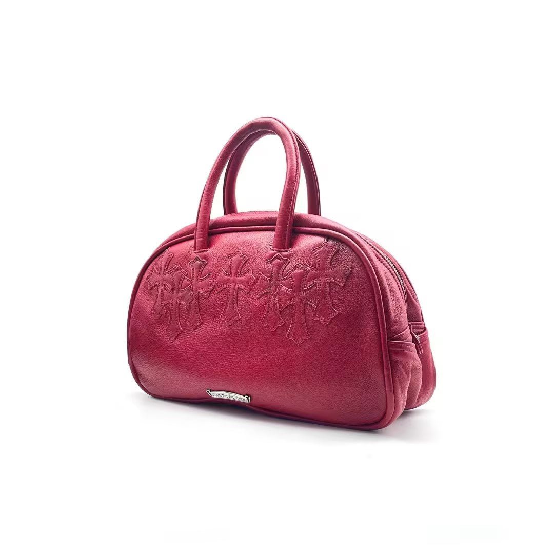 Chrome Hearts Red Vine Cross Medium Size Bowling Bag