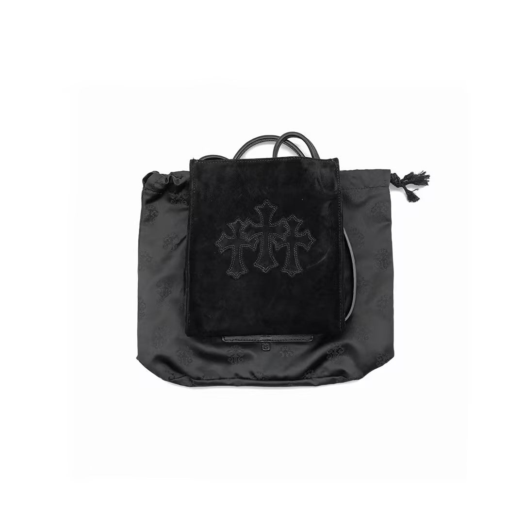 Chrome Hearts Suede Triple Cross Shoulder Bag