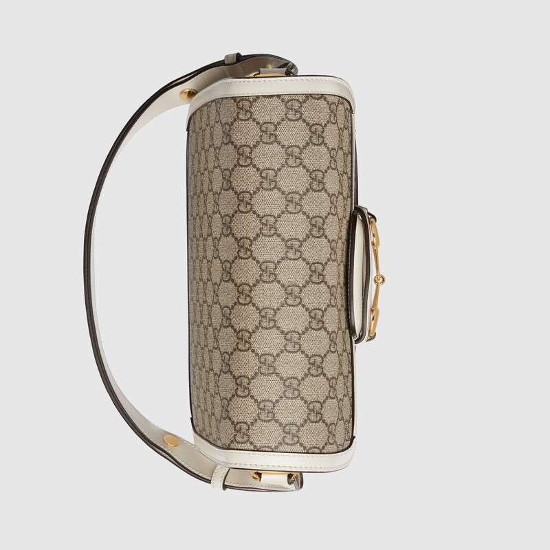 Gucci Horsebit 1955 Small Shoulder Bag White Leather