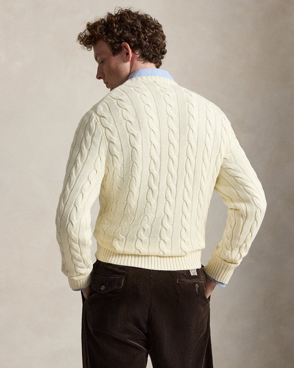 Ralph Lauren Cable-Knit Cotton Sweater - Andover Cream