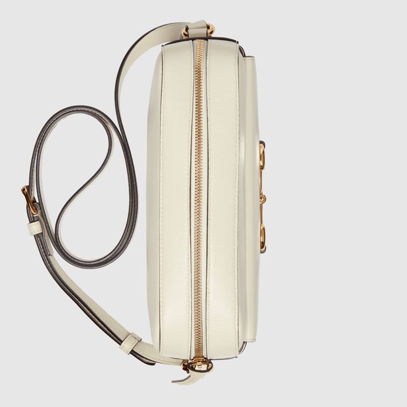 Gucci Horsebit 1955 Small Shoulder Bag White Leather