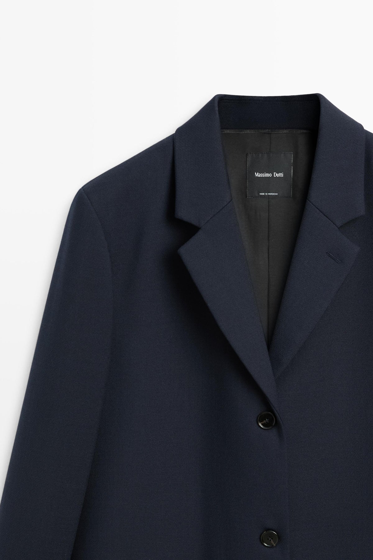 Massimo Dutti Wool Blend Coat - Navy Blue