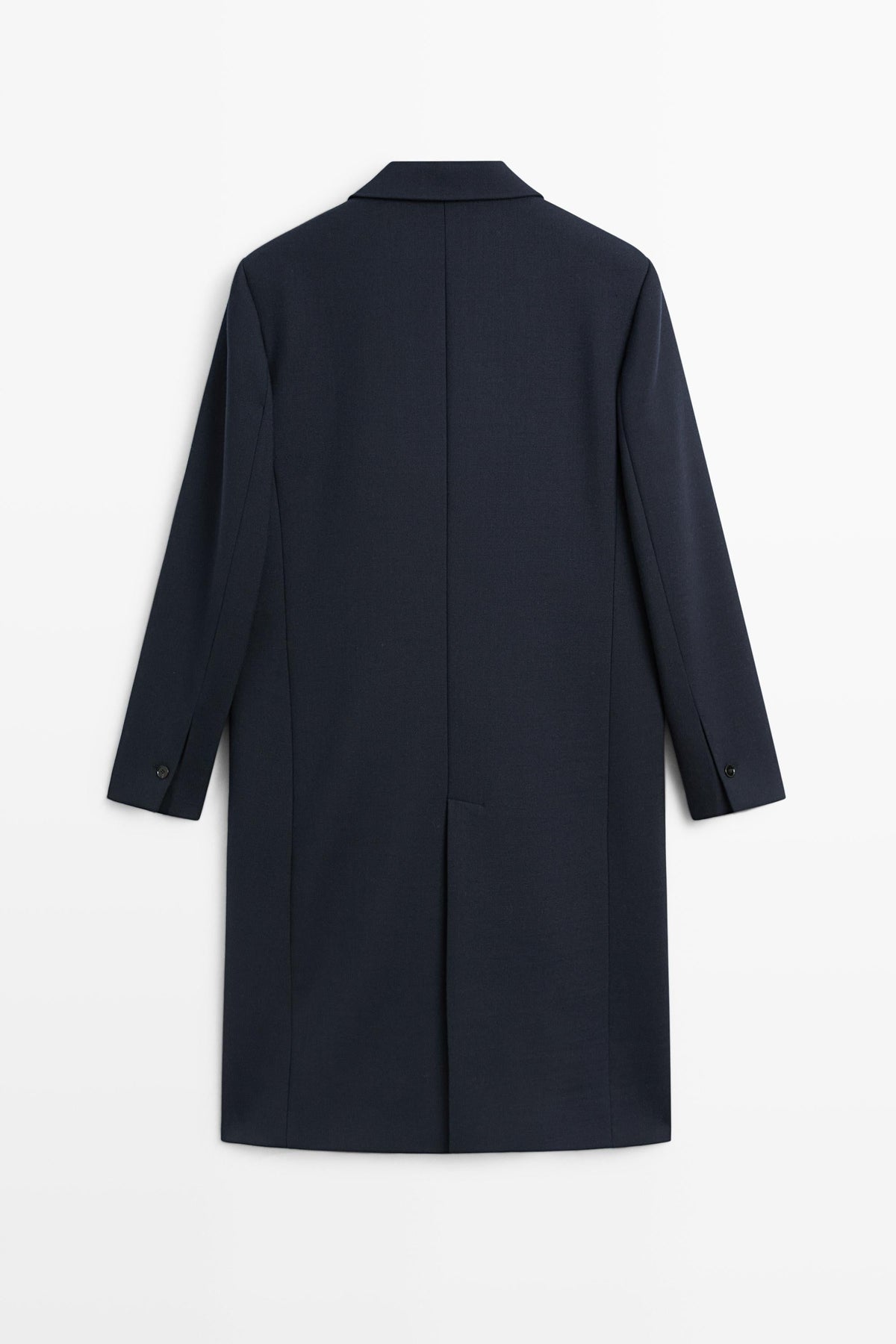 Massimo Dutti Wool Blend Coat - Navy Blue