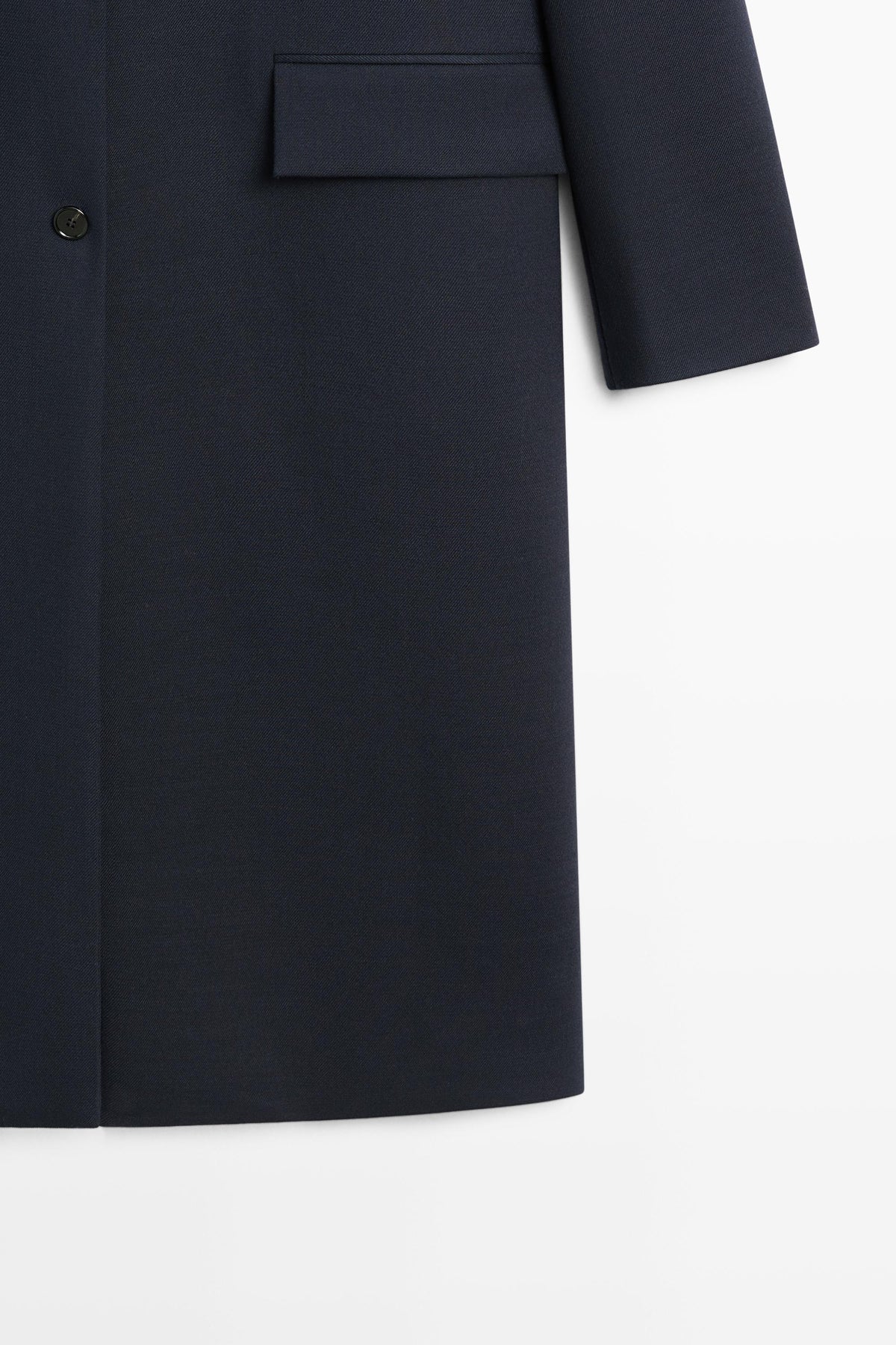 Massimo Dutti Wool Blend Coat - Navy Blue