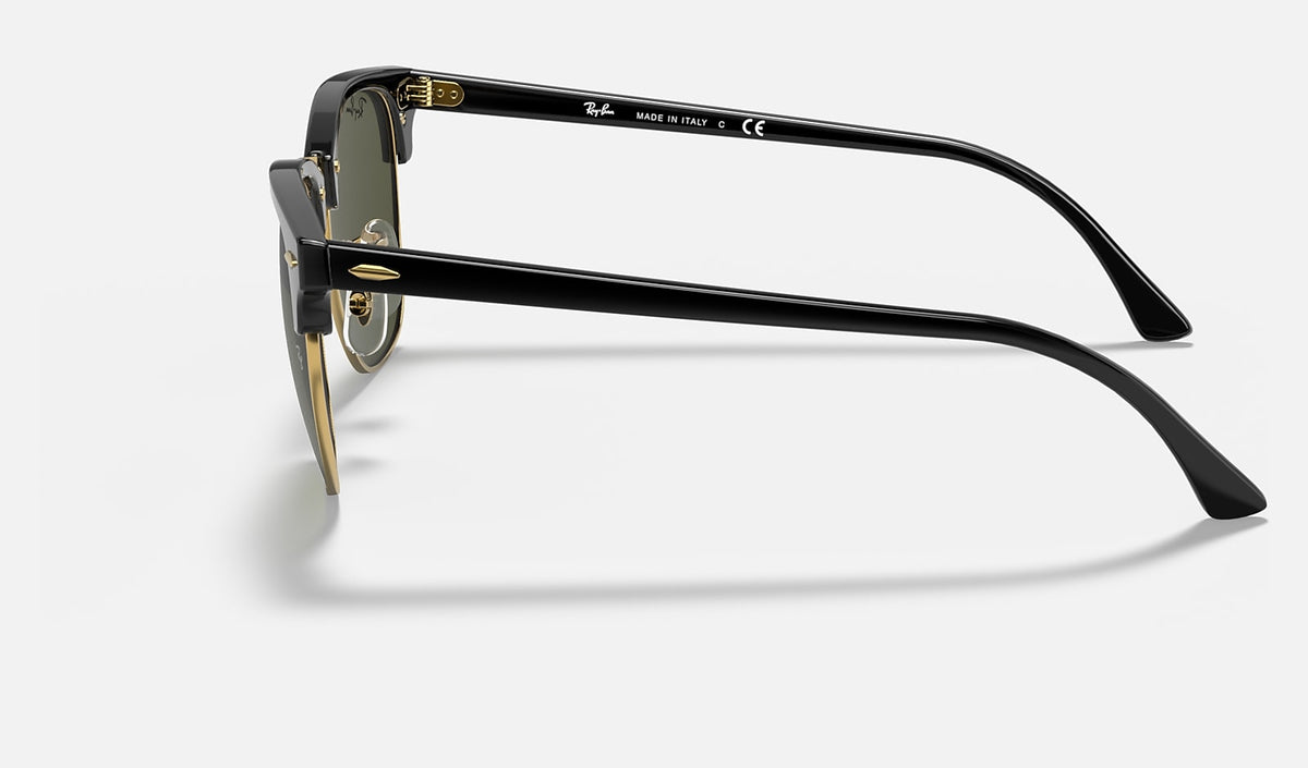 Ray-Ban Clubmaster - Polished Black On Gold / G-15 Green