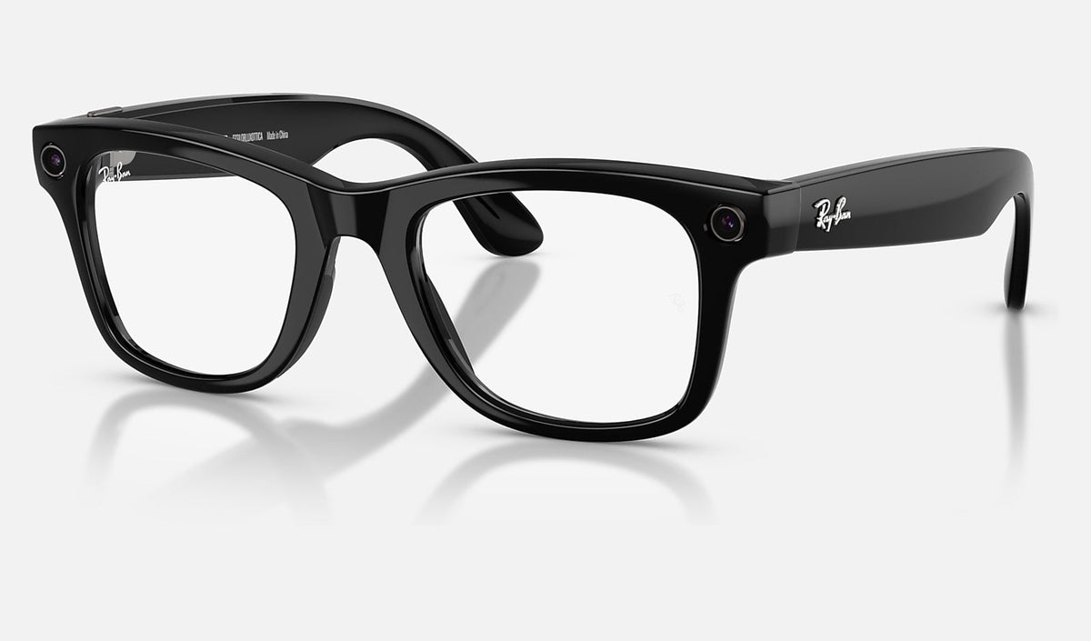 Ray-Ban Meta Wayfarer (smart glasses) - Shiny Black / Clear to Graphite Green