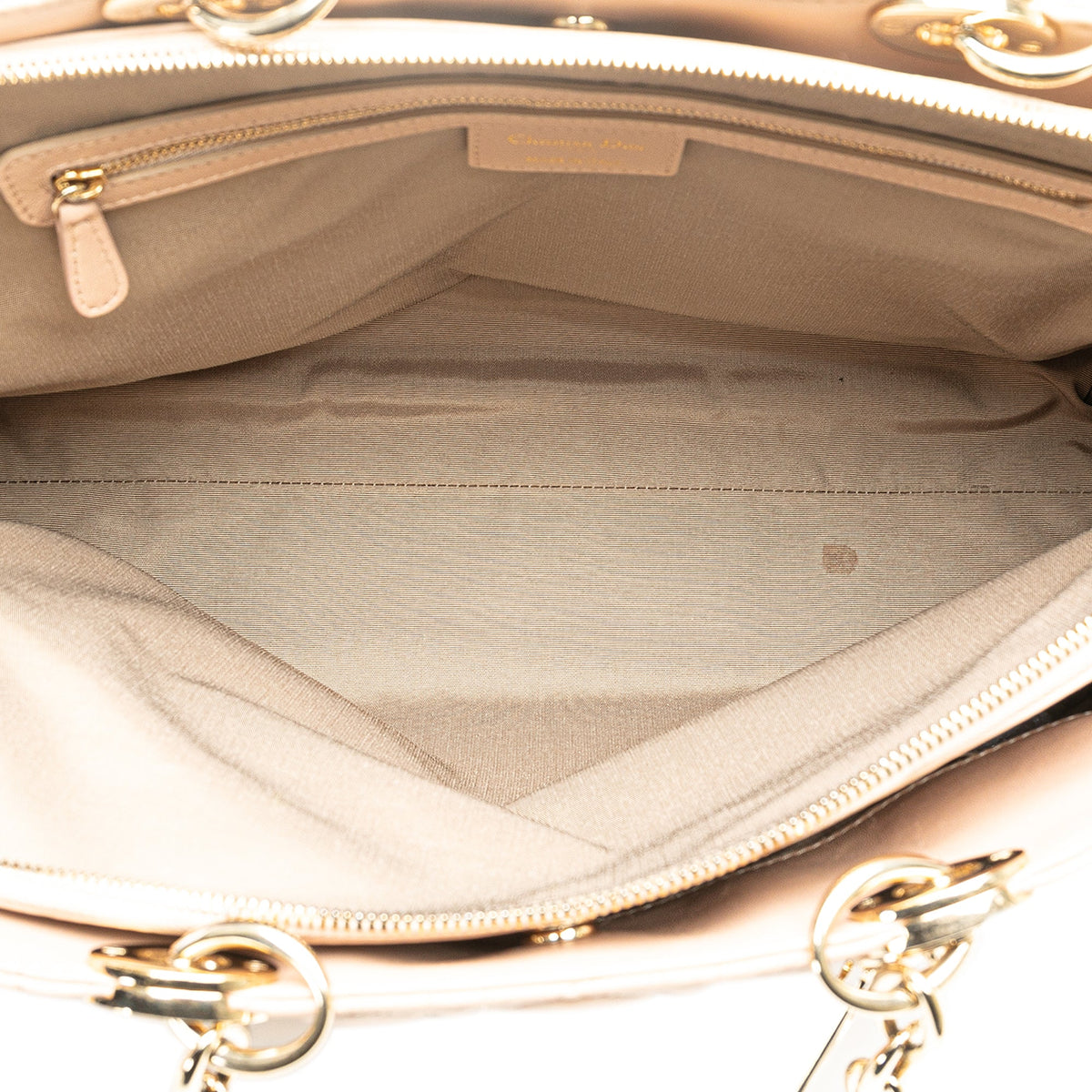 Dior Medium Lambskin Cannage Soft Zipped Shopping Tote Pink