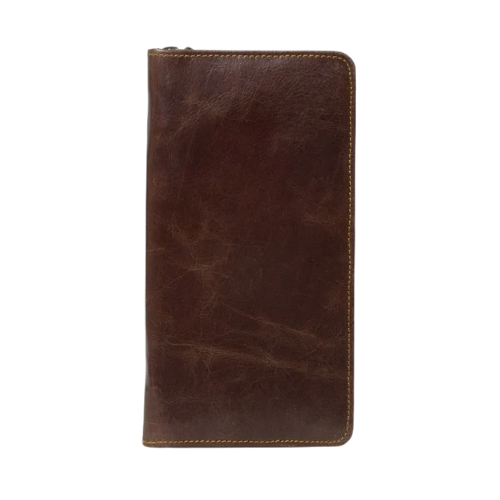 Men’s Dark Brown Leather Travel Wallet