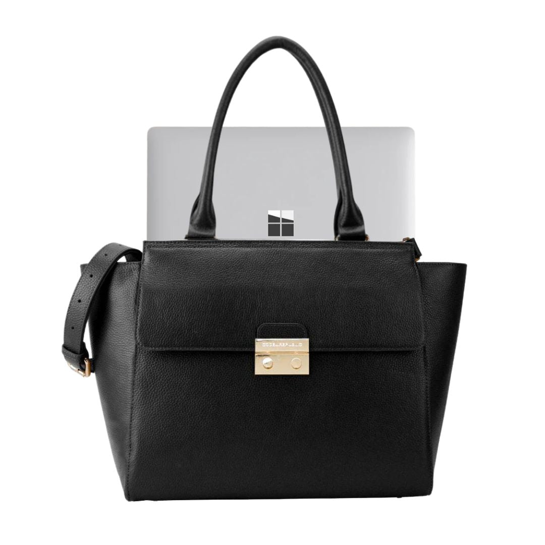 14" DANIELLE Designer Laptop Handbag | PEBBLE LEATHER | CHAMPAGNE GOLD | PRE ORDER - LATE JUNE DELIVERY