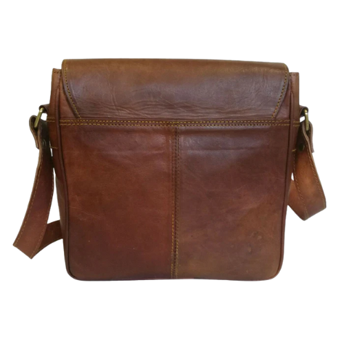 Men’s Brown Leather Vertical Shoulder Bag