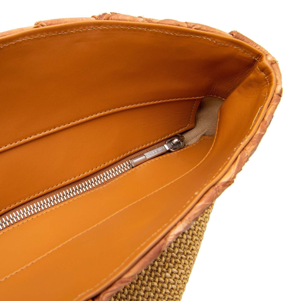 Rio Beach Bag - Cognac Pirarucu and Camel Raffia