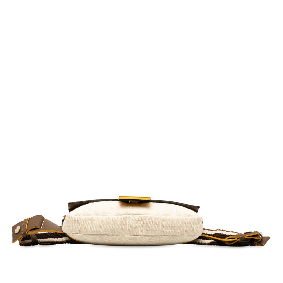 Fendi Zucca Canvas and Leather Convertible Baguette Brown