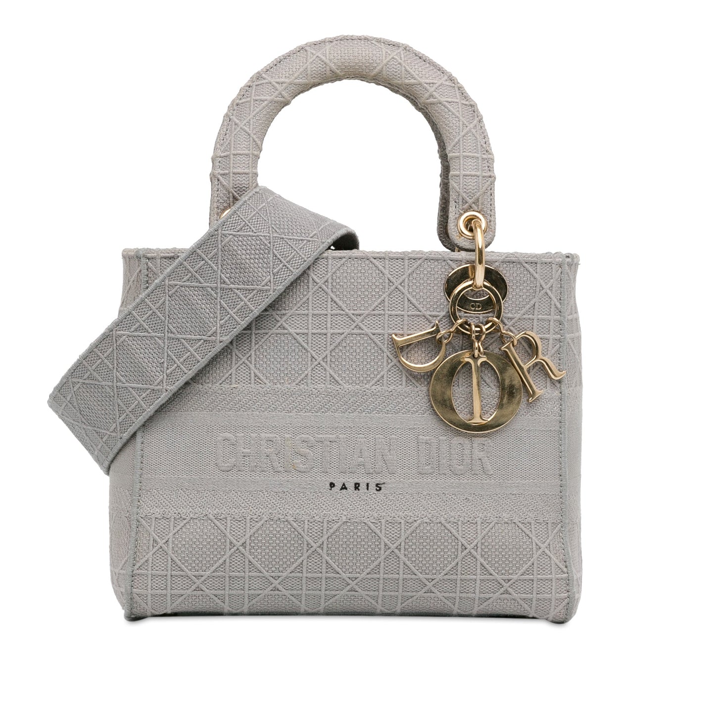 Dior Medium Canvas Cannage Lady D Lite Gray