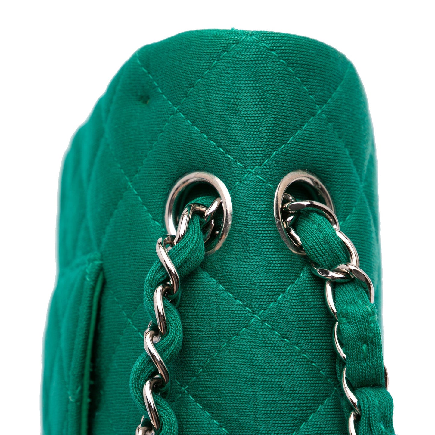 Chanel Medium Classic Jersey Double Flap Green