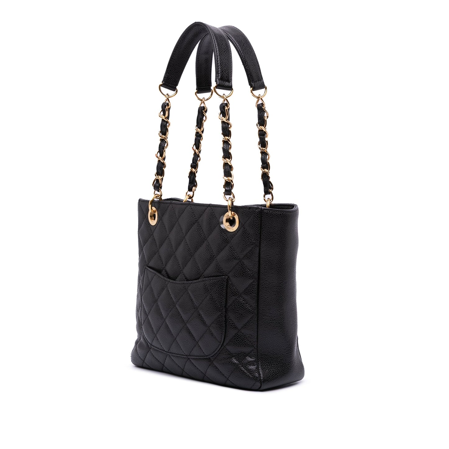 Chanel Petite Caviar Shopping Tote Black