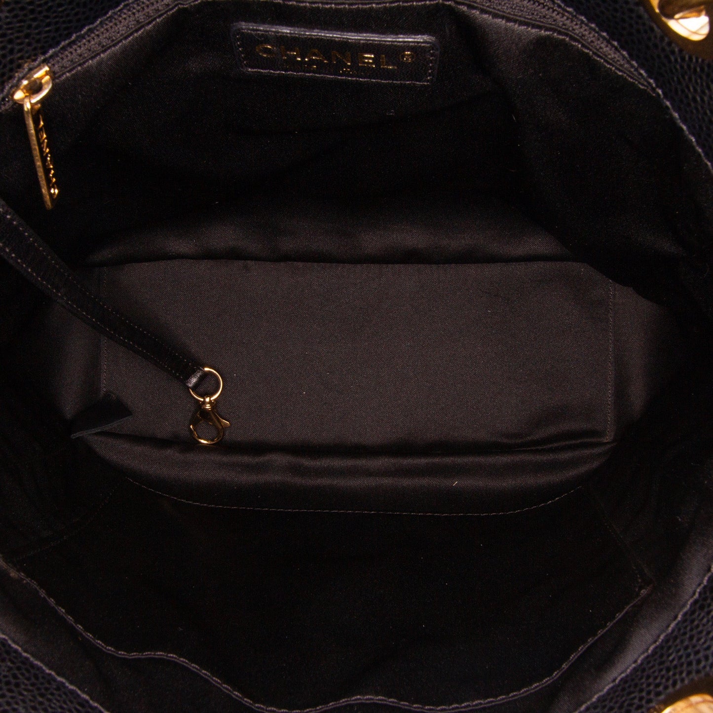 Chanel Petite Caviar Shopping Tote Black