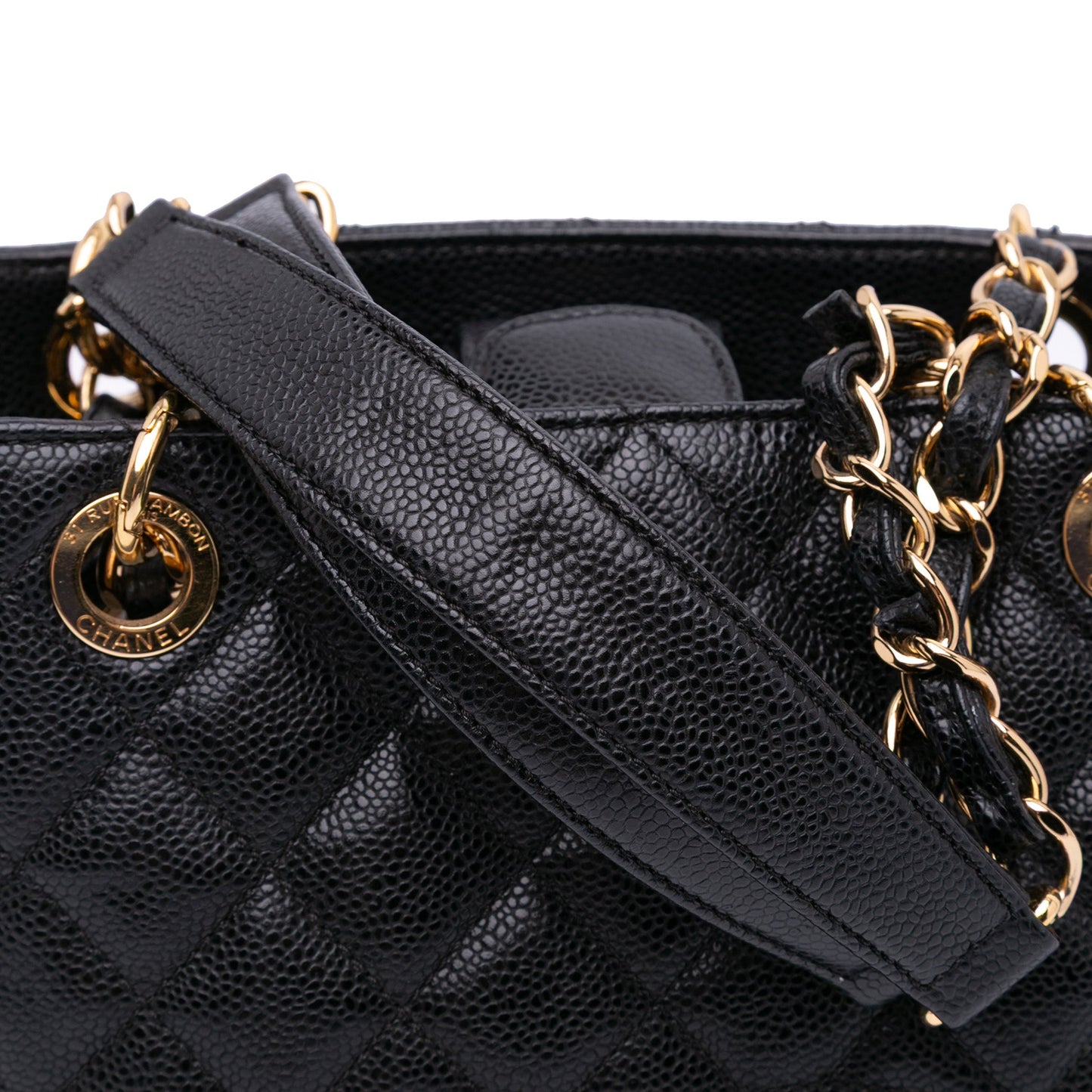 Chanel Petite Caviar Shopping Tote Black