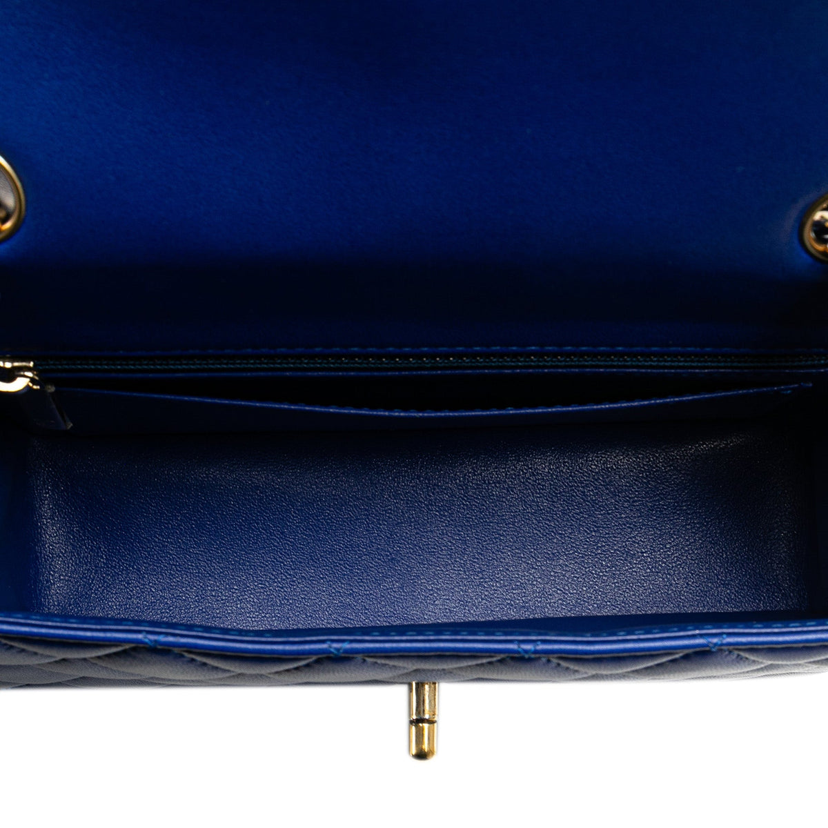 Chanel Mini Rectangular Classic Lambskin Single Flap Blue