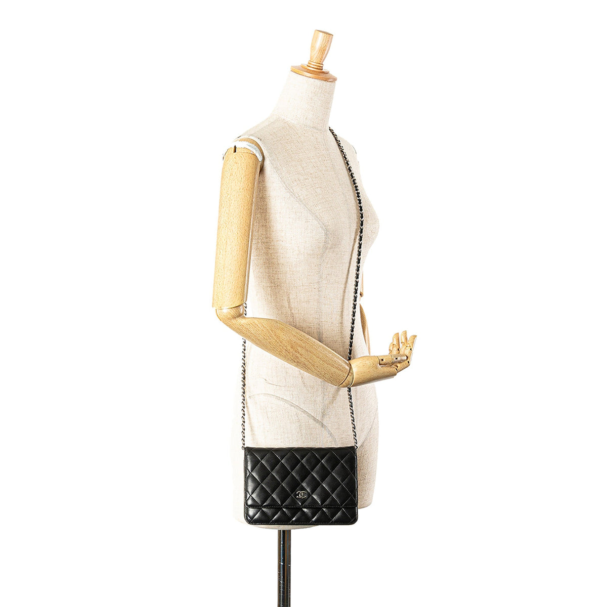 Chanel CC Quilted Lambskin Wallet On Chain Black