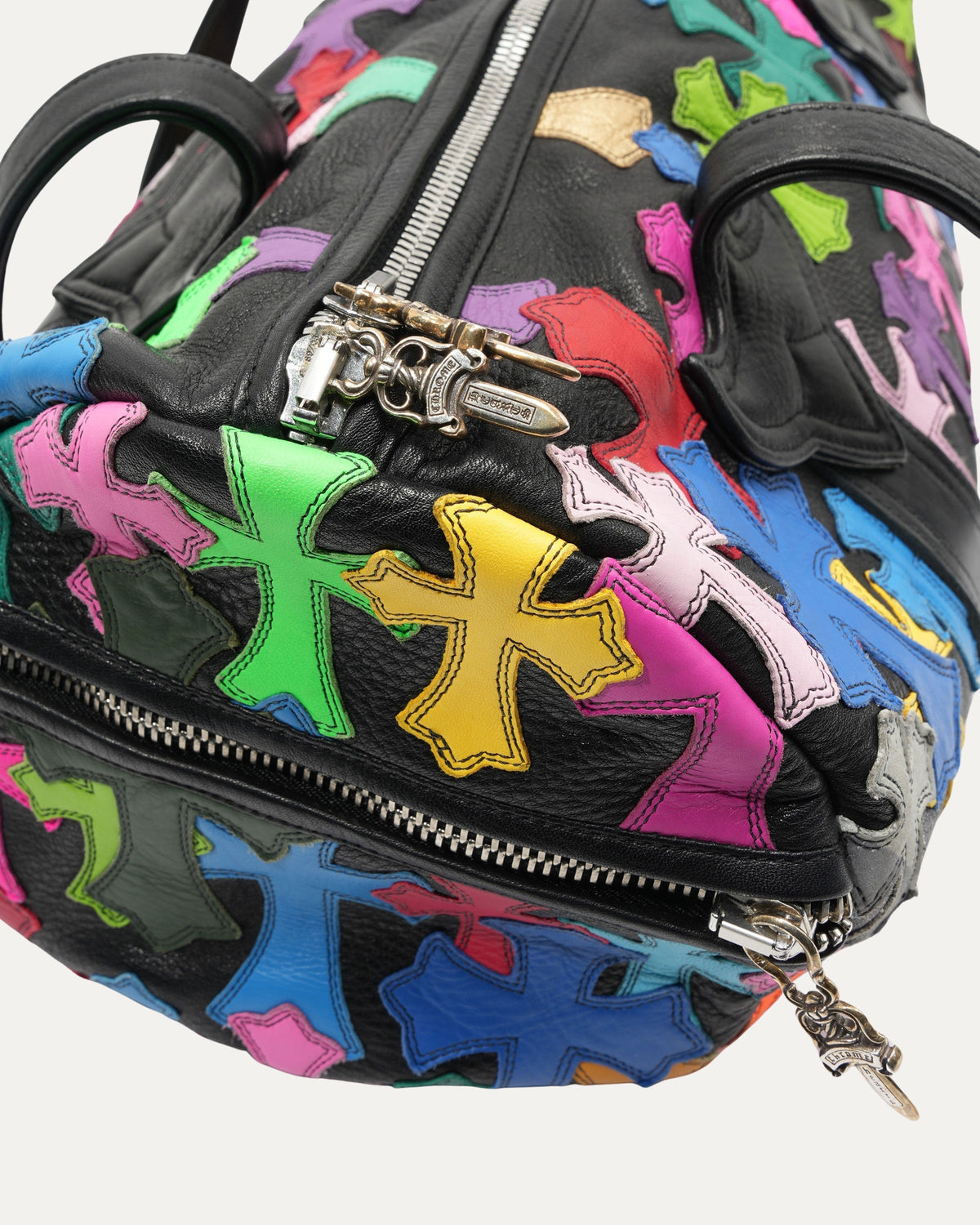 Multicolor Cemetery Cross Patch Duffle Bag