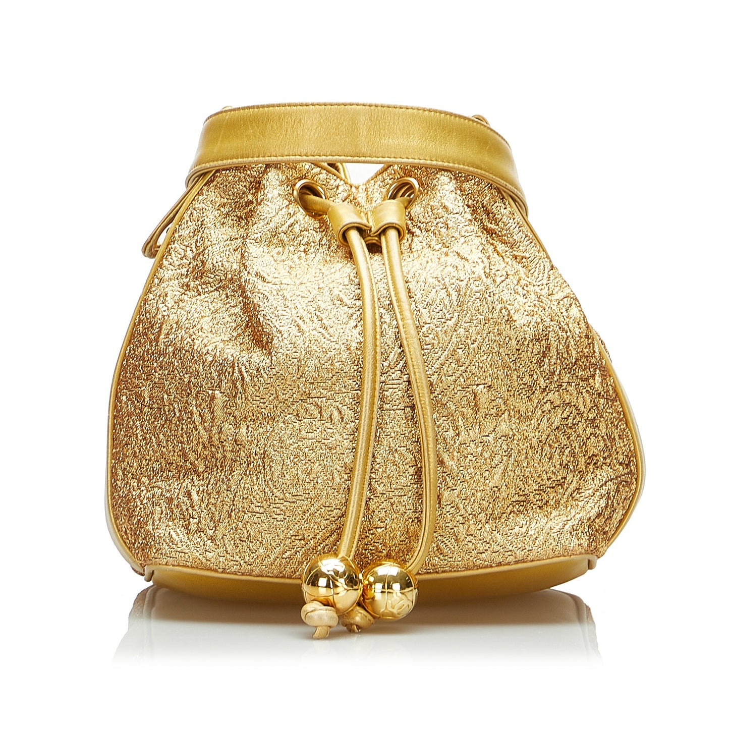 Chanel Brocade Bucket Bag Gold